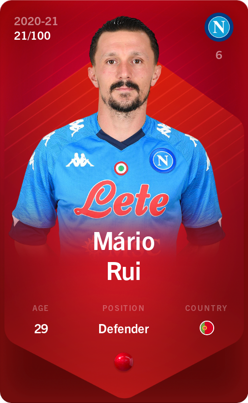 Sorare - Sorare Official - Mário Rui 2020-21 • Rare 21/100 - NFT # 61394066894323033448183207247030026518900582450727071354495431255669254562096