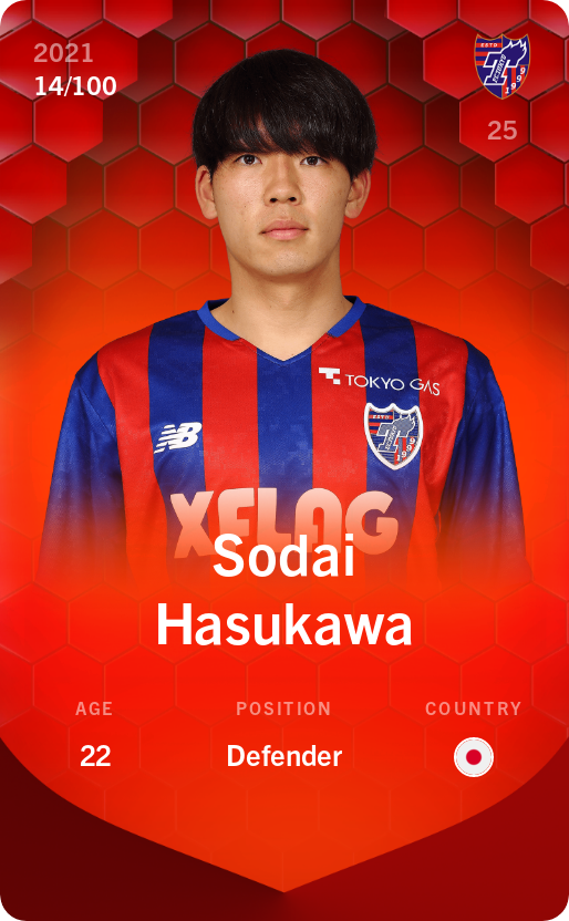 Sorare - Sorare Official - Sodai Hasukawa 2021-22 • Rare 14/100 - NFT # 41912292300148490865828838774581828197282922973026343286997935340293709735831