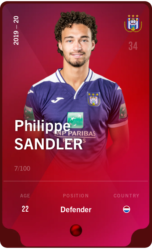 Sorare - Sorare Official - Philippe Sandler 2019-20 • Rare 7/100 - NFT # 11901312415252687314368565200850932603459806423927024293035044204455260829249