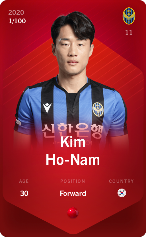 Sorare - Sorare Official - Kim Ho-Nam 2020-21 • Rare 1/100 - NFT # 83104274282880922895537704039921530522761797411259539768580379731622459198161