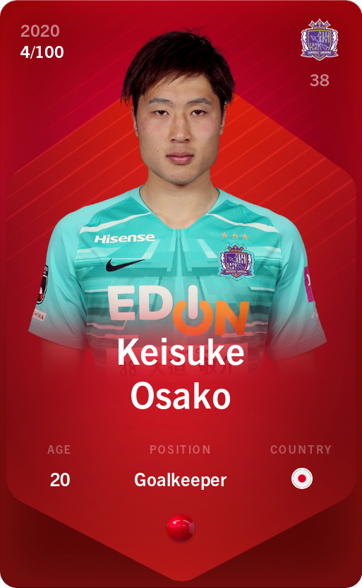 Sorare - Sorare Official - Keisuke Osako 2020-21 • Rare 4/100 - NFT # 35132386314489418535240580073407295098492150834962091652026265490517699146003