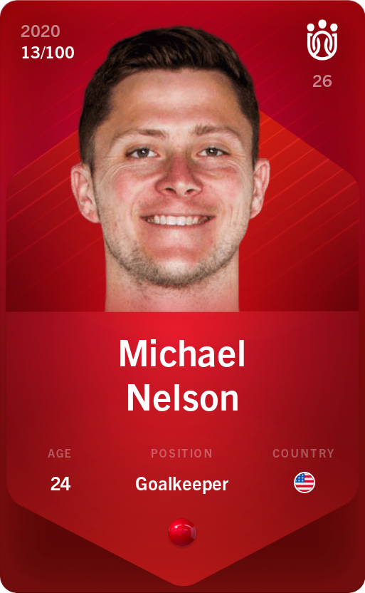 Sorare - Sorare Official - Michael Nelson 2020-21 • Rare 13/100 - NFT # 103953238349850520815055282267073454395097021989921725473787564713199158166358