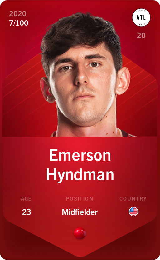 Sorare - Sorare Official - Emerson Hyndman 2020-21 • Rare 7/100 - NFT # 59122589132093065741082143939095505559943854890006128164497795794510605669182
