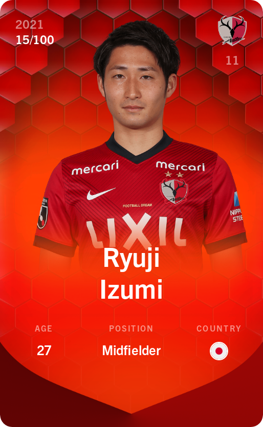 Sorare - Sorare Official - Ryuji Izumi 2021-22 • Rare 15/100 - NFT # 95720818253859756263174005615220001530773069269450742101391982620170272985916