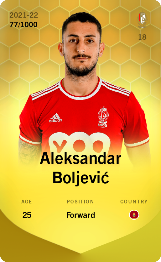 Sorare - Sorare Official - Aleksandar Boljević 2021-22 • Limited 77/1000 - NFT # 68841158800656261253588833621098293069378160986308691707230284611984624564640