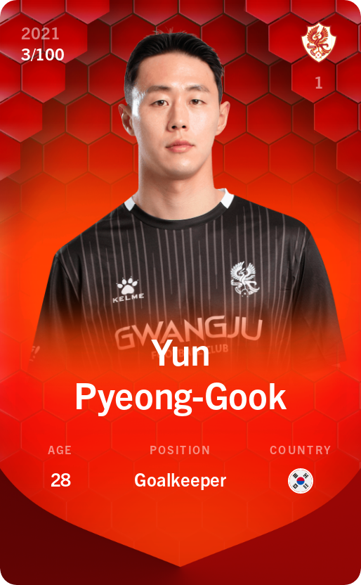 Sorare - Sorare Official - Yun Pyeong-Gook 2021-22 • Rare 3/100 - NFT # 61976969209908163835323431442624784109280420407899580110429921146079541665507