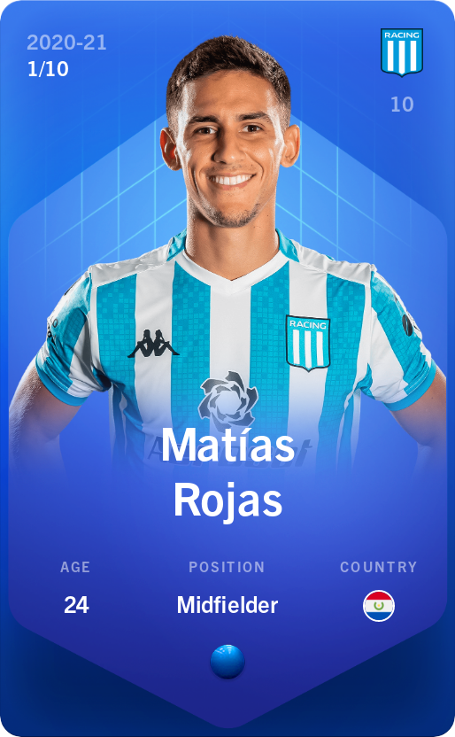 Sorare - Sorare Official - Matías Rojas 2020-21 • Super Rare 1/10 - NFT # 90560151174600306733753948535112320878234335325866226234795396087024792951162