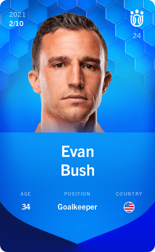 Sorare - Sorare Official - Evan Bush 2021-22 • Super Rare 2/10 - NFT # 66422980530968246622501240164730914878876394058629964164515236039406588371240