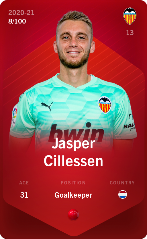 Sorare - Sorare Official - Jasper Cillessen 2020-21 • Rare 8/100 - NFT # 91948176030123094819482049988522340555229597750673679300338465398127218343952