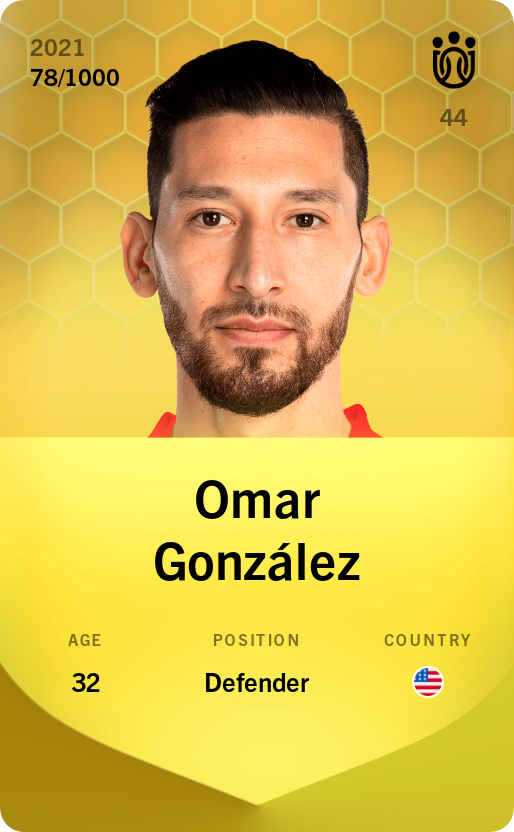 Sorare - Sorare Official - Omar González 2021-22 • Limited 78/1000 - NFT # 105530198031731877525213420000209634029269119127144613256479157731131232864305
