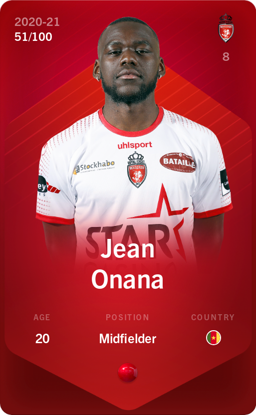 Sorare - Sorare Official - Jean Onana 2020-21 • Rare 51/100 - NFT # 15537486846928119538322755019219870574037968301897196378562551319348799268995
