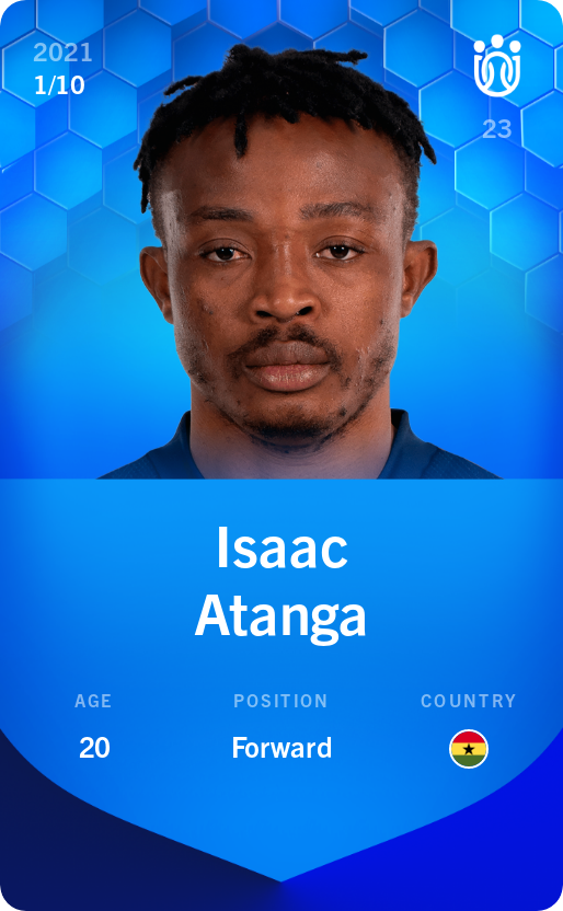 Sorare - Sorare Official - Isaac Atanga 2021-22 • Super Rare 1/10 - NFT # 71018690835450489041233966605201506689851731569026366499268582153441804672339