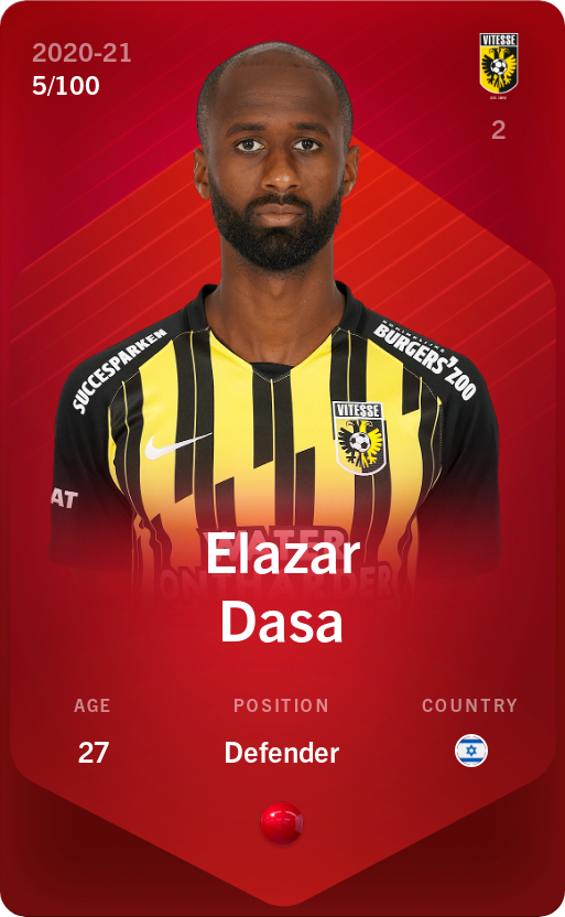 Sorare - Sorare Official - Elazar Dasa 2020-21 • Rare 5/100 - NFT # 56334685482525962656880363676291022054442045609983998195478935693133499052246