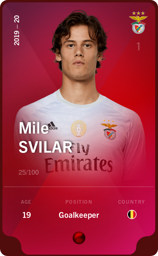 Sorare - Sorare Official - Mile Svilar 2019-20 • Rare 25/100 - NFT # 67090657308431120706437940492749251538236058117462152397602639669986298065646