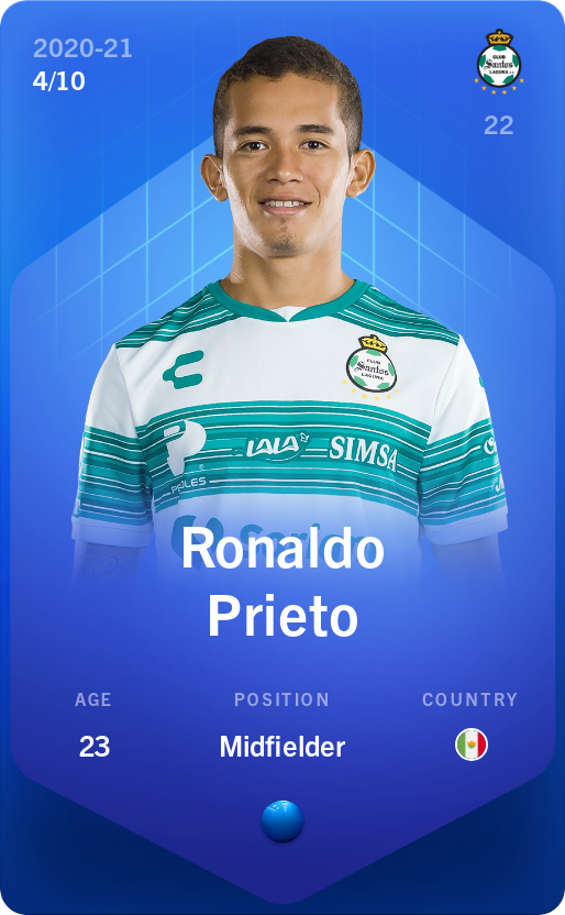 Sorare - Sorare Official - Ronaldo Prieto 2020-21 • Super Rare 4/10 - NFT # 39759025804408963138754498327479611643787289382845754550188976102676847627220