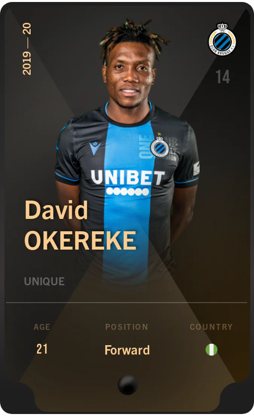 Sorare - Sorare Official - David Okereke 2019-20 • Unique - NFT # 89508007876717866860687860591519648595546595421580666752037875352012542427945