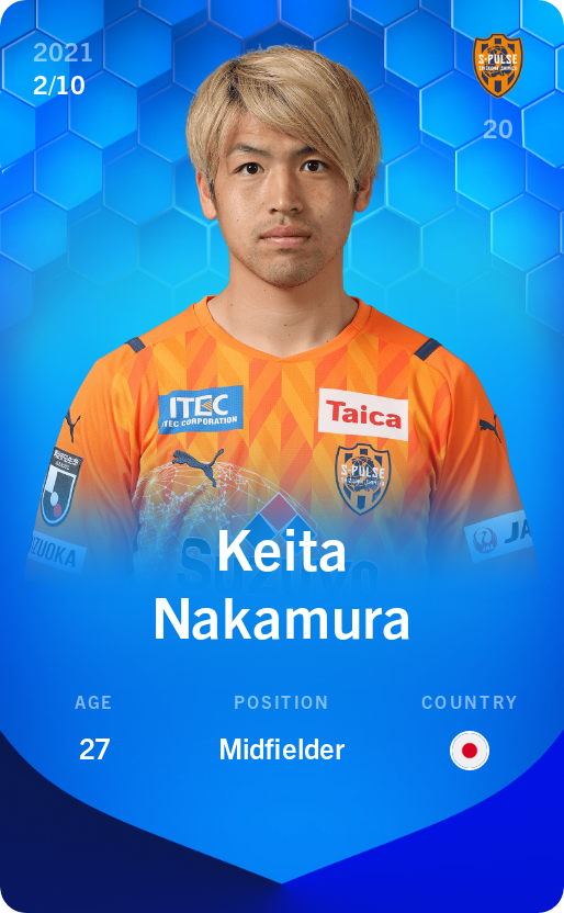 Sorare - Sorare Official - Keita Nakamura 2021-22 • Super Rare 2/10 - NFT # 97161836086086621340977924003561738027472510843397724922161835551048325029138