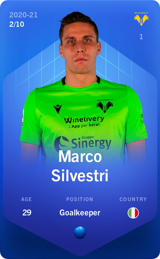 Sorare - Sorare Official - Marco Silvestri 2020-21 • Super Rare 2/10 - NFT # 104465648522325941773208158204192719802452268821188824665675194704247692179982