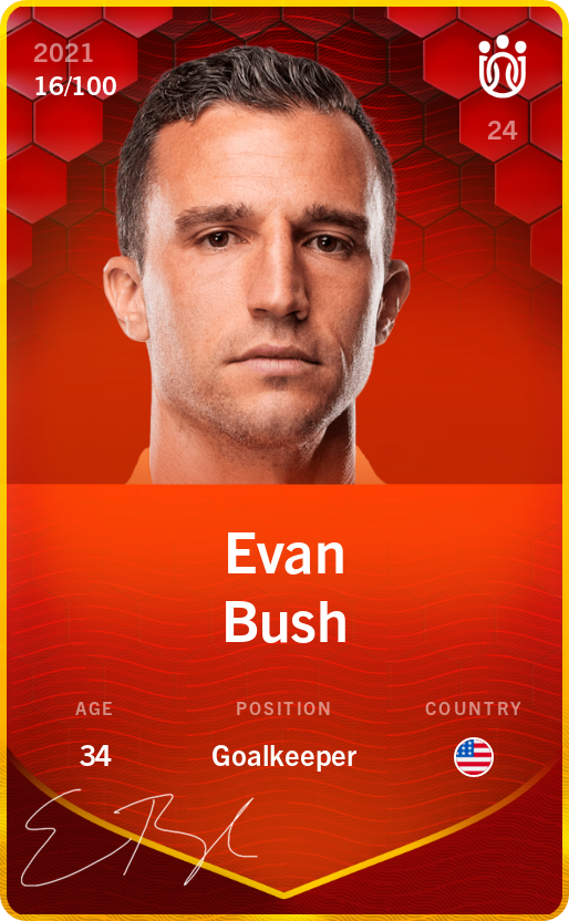 Sorare - Sorare Official - Evan Bush 2021-22 • Rare 16/100 - NFT # 34504370143794624161352598331544074623811009747944277658982277588704787591014