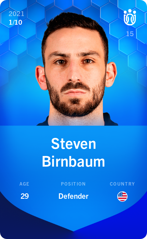 Sorare - Sorare Official - Steven Birnbaum 2021-22 • Super Rare 1/10 - NFT # 45850948384105057078539380465492560942263382823333910229521155989164829538387