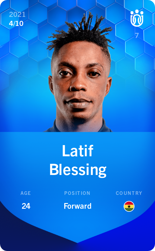 Sorare - Sorare Official - Latif Blessing 2021-22 • Super Rare 4/10 - NFT # 93201429153976112283896405233596231184481546896079765843366384601388995461336