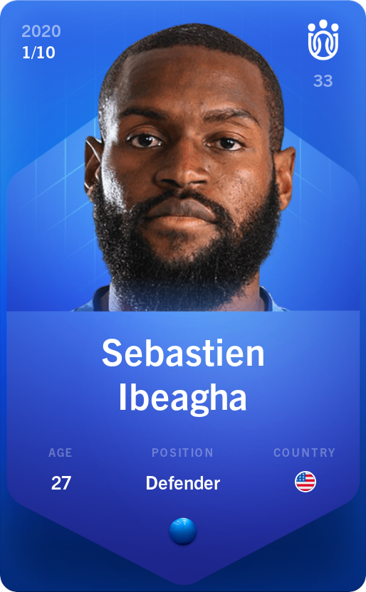 Sorare - Sorare Official - Sebastien Ibeagha 2020-21 • Super Rare 1/10 - NFT # 83896635342800965494195916534477599058001563357409548179493114709004394151191