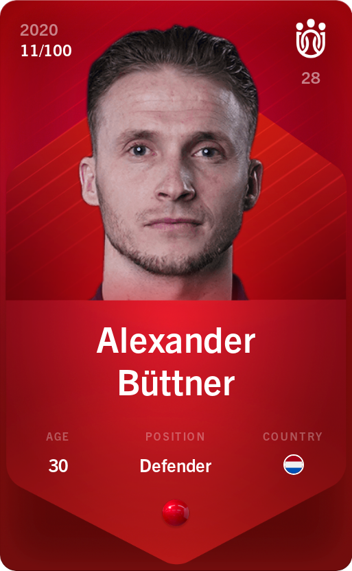 Sorare - Sorare Official - Alexander Büttner 2020-21 • Rare 11/100 - NFT # 6757960308765902405839351054388987704212292178896226354848138457606629108530