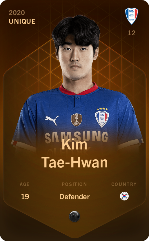 Sorare - Sorare Official - Kim Tae-Hwan 2020-21 • Unique - NFT # 101936627727688413186150153907708231744581547683107181835431811580640611891396