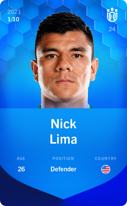 Sorare - Sorare Official - Nick Lima 2021-22 • Super Rare 1/10 - NFT # 75575337726297435237650728188905684845143059993394263597519936069764357063091