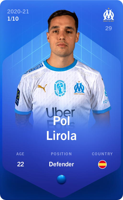 Sorare - Sorare Official - Pol Lirola 2020-21 • Super Rare 1/10 - NFT # 55377078591747648001136887255322520430360297828126354345015293298960457128622