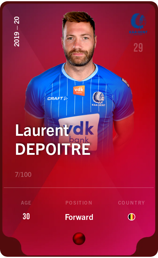 Sorare - Sorare Official - Laurent Depoitre 2019-20 • Rare 7/100 - NFT # 25847980539227759589862670619492331269680941889791823250207392945634901514054
