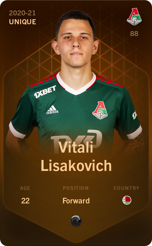 Sorare - Sorare Official - Vitali Lisakovich 2020-21 • Unique - NFT # 91202387474090042564323621160114795391609788678944430506427804552350060560441