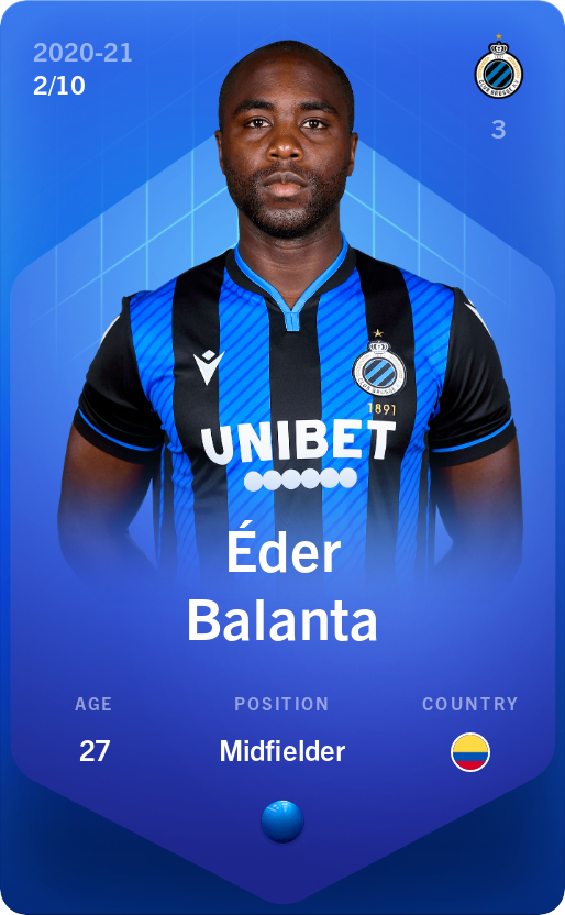 Sorare - Sorare Official - Éder Balanta 2020-21 • Super Rare 2/10 - NFT # 46287305342013982279946008249553250756687283416627496515680706833693274726999