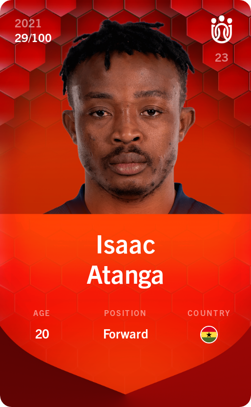 Sorare - Sorare Official - Isaac Atanga 2021-22 • Rare 29/100 - NFT # 58130727882938532362050814518240584245576876938705040427788236856042982223612