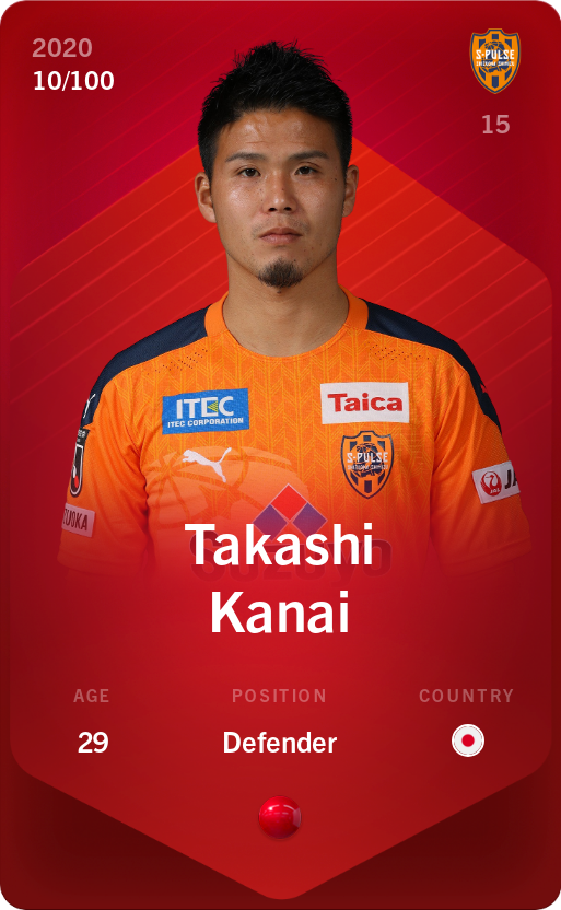 Sorare - Sorare Official - Takashi Kanai 2020-21 • Rare 10/100 - NFT # 75340907785437345606342208444560969986384259978660830246513544916239890616508