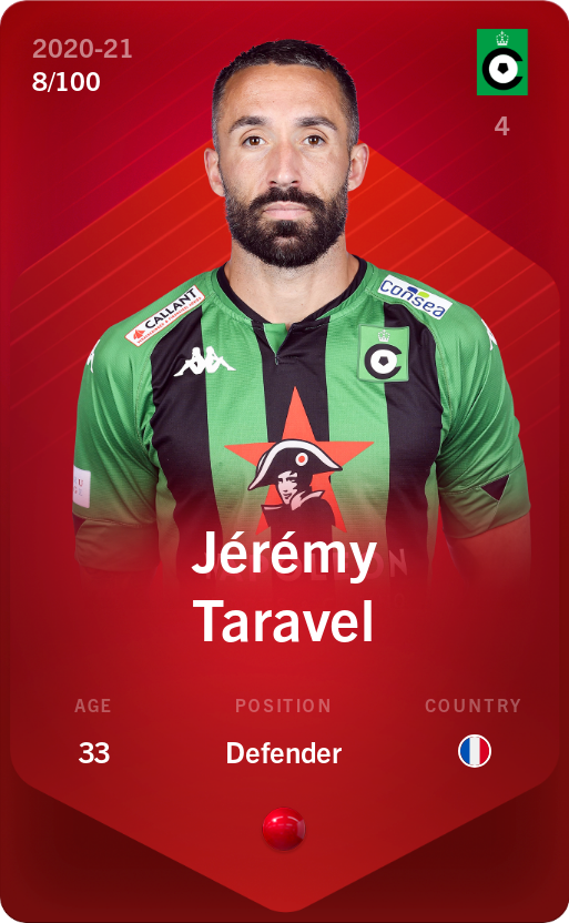 Sorare - Sorare Official - Jérémy Taravel 2020-21 • Rare 8/100 - NFT # 28214278532991113950109269882425887203133232621941516166966741559191175612987