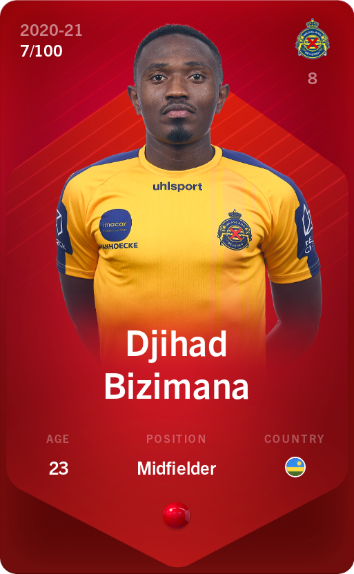 Sorare - Sorare Official - Djihad Bizimana 2020-21 • Rare 7/100 - NFT # 41424670307121001034022370496927849387214139122896382293510650304139210351458