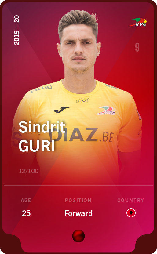 Sorare - Sorare Official - Sindrit Guri 2019-20 • Rare 12/100 - NFT # 88281886182576744388562985932526816268209623941575731913632457386048050367372