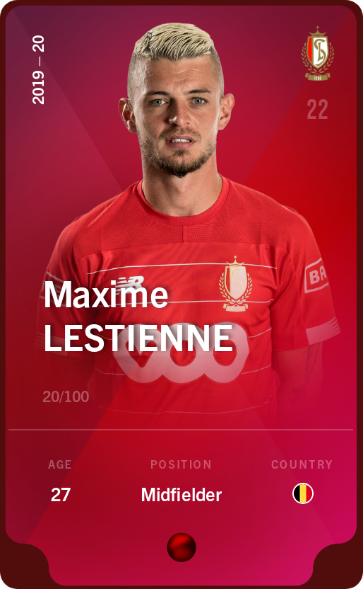 Sorare - Sorare Official - Maxime Lestienne 2019-20 • Rare 20/100 - NFT # 71927680117415764982117491331257808423388525823179390120761970789367707468458