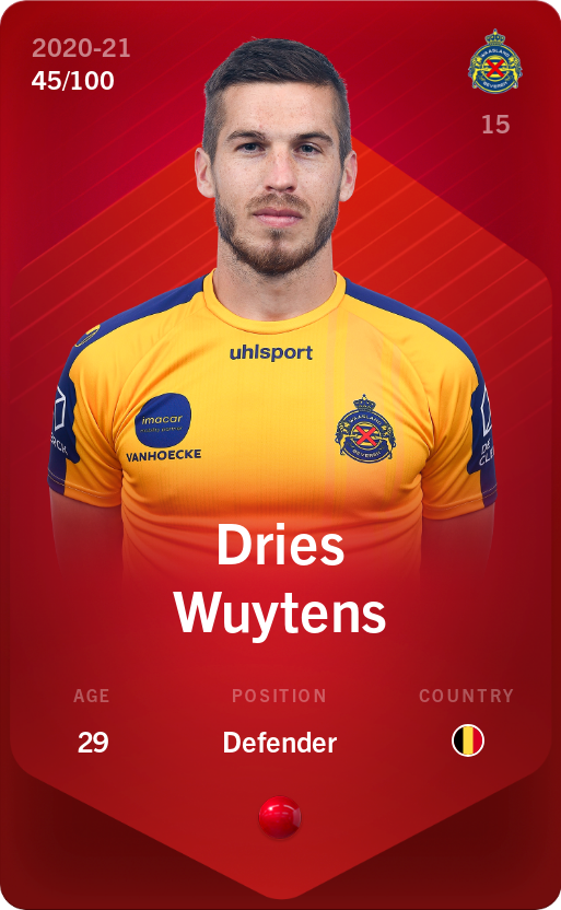 Sorare - Sorare Official - Dries Wuytens 2020-21 • Rare 45/100 - NFT # 2372220303813528534378311313214982374043493269738403768914663419310566446123