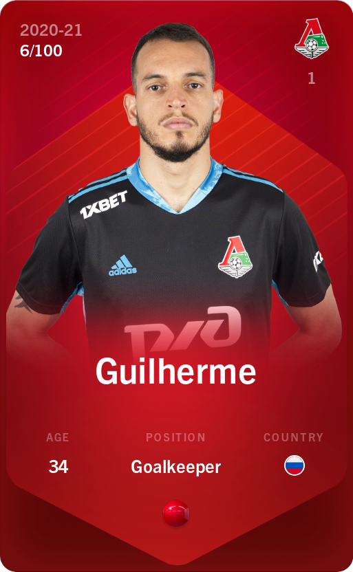 Sorare - Sorare Official - Guilherme 2020-21 • Rare 6/100 - NFT # 3768119296059435668562725237378668693487071419366324762451299339559446900573