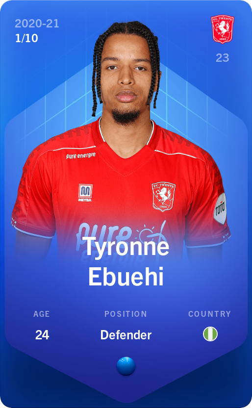 Sorare - Sorare Official - Tyronne Ebuehi 2020-21 • Super Rare 1/10 - NFT # 30679331041816799679234601646610208673151628935339366973309385282064437814971