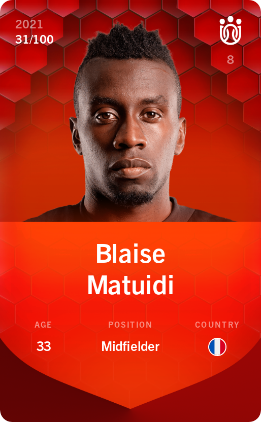 Sorare - Sorare Official - Blaise Matuidi 2021-22 • Rare 31/100 - NFT # 30297124752256979463584258630611517178239252241762769268063324890205837846044
