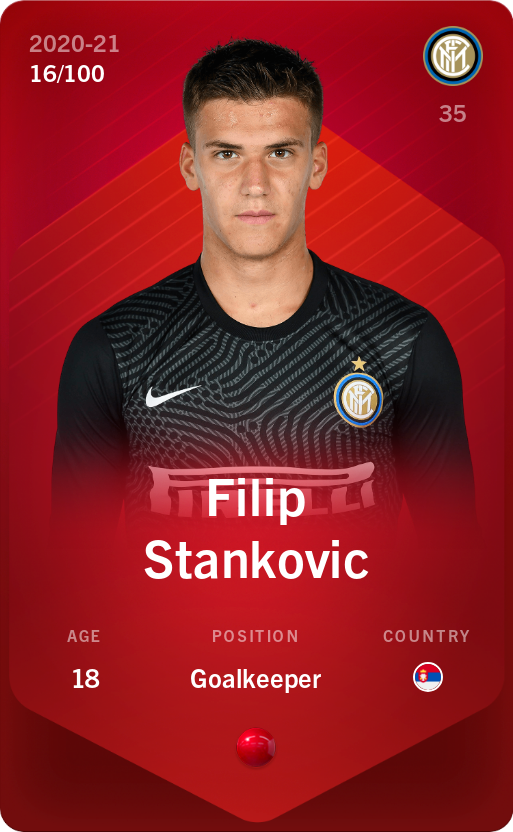Sorare - Sorare Official - Filip Stankovic 2020-21 • Rare 16/100 - NFT # 71762145001907480230359095776524821055456142309717329834175982163515956488460