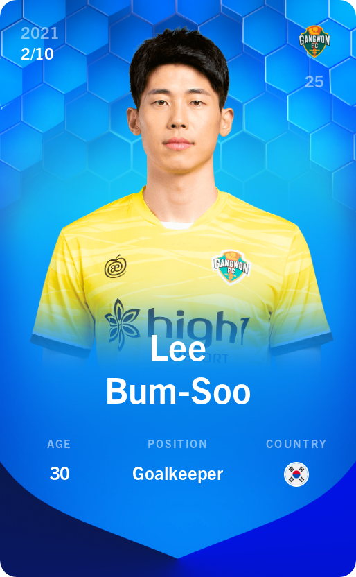 Sorare - Sorare Official - Lee Bum-Soo 2021-22 • Super Rare 2/10 - NFT # 55469160475135885125406678772798796128504683053729090383379046187380604516616