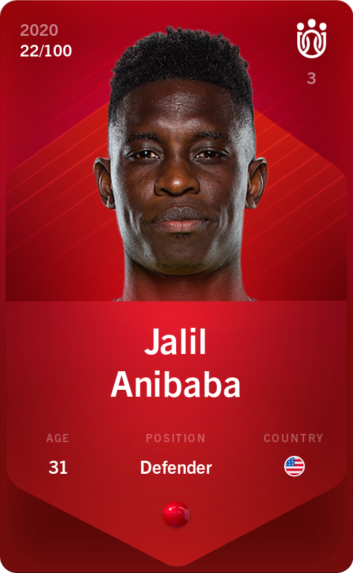 Sorare - Sorare Official - Jalil Anibaba 2020-21 • Rare 22/100 - NFT # 63175691687012907573427916635005797636959597856597778267457467618098916333633