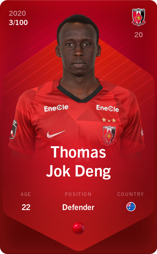 Sorare - Sorare Official - Thomas Jok Deng 2020-21 • Rare 3/100 - NFT # 21821932468642574072962866070612713365247974415011153007829117610683856876900