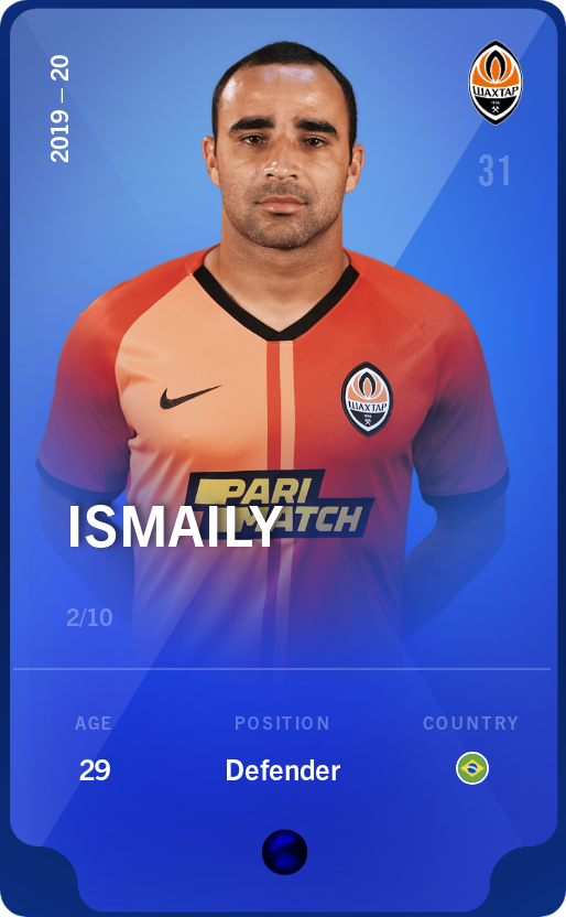 Sorare - Sorare Official - Ismaily 2019-20 • Super Rare 2/10 - NFT # 57756281018175007904278627202983038168360358193262201413187544497008996534733