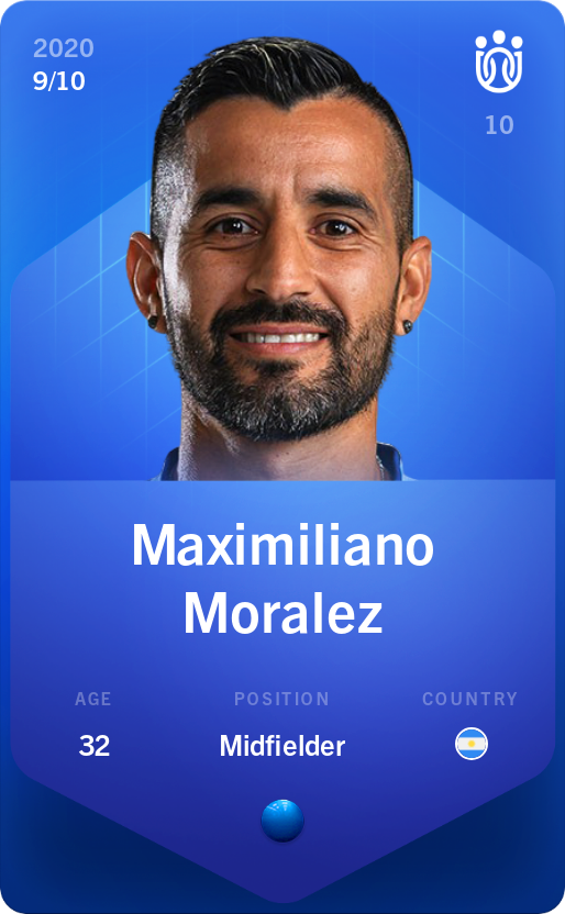 Sorare - Sorare Official - Maximiliano Moralez 2020-21 • Super Rare 9/10 - NFT # 7019416946306821929526800108684571566337518708996222763715473909502623200489
