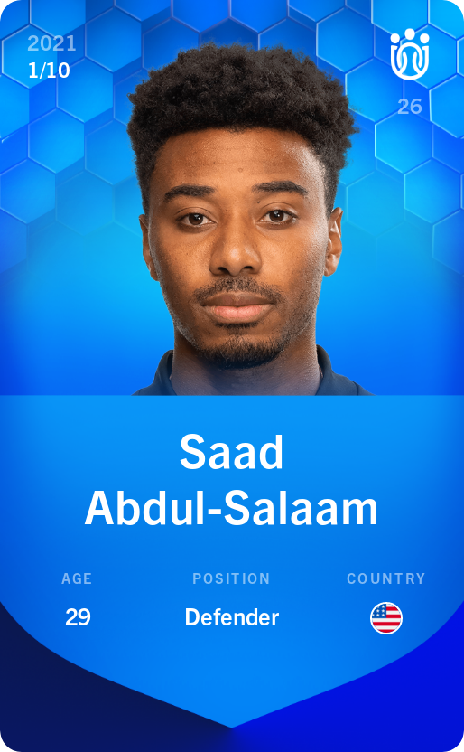 Sorare - Sorare Official - Saad Abdul-Salaam 2021-22 • Super Rare 1/10 - NFT # 75940156707788499607113113560733096873156113612769932930524179380682606131996